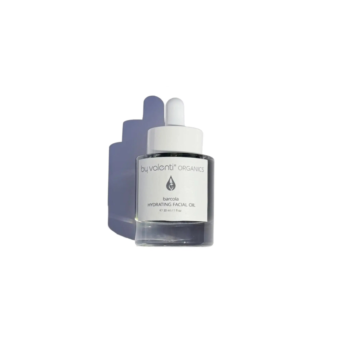 By Valenti green blue hydrating serum 30 ml glass bottle over a white background